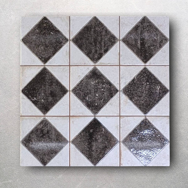 Jewel Black Patterned Wall and Floor Tile