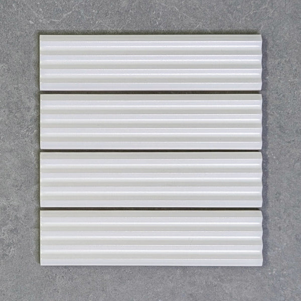 Orbit White Fluted Pointed Wall Tile