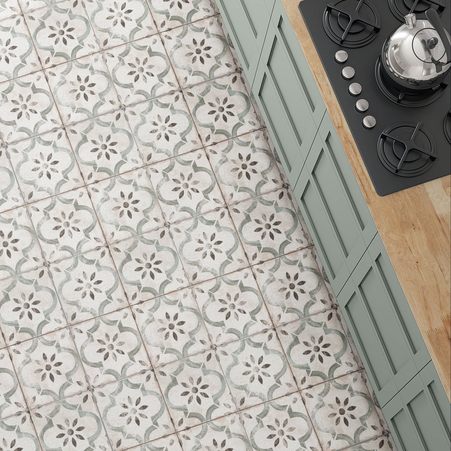 York Sage Green Victorian Wall And Floor Tile