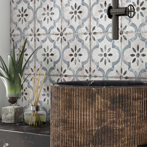 York Blue Victorian Wall And Floor Tile