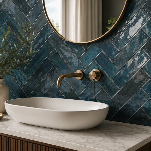 Parker Navy Brick Shape Wall Tile