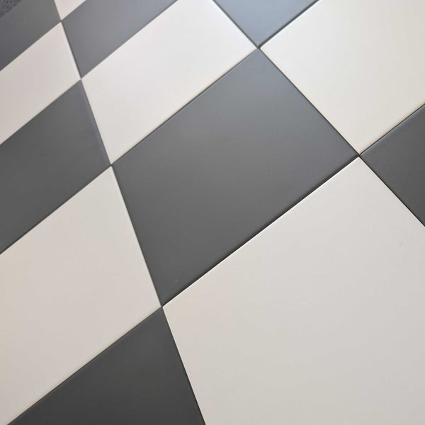 Ealing Chequerboard Black And White Wall & Floor Tiles
