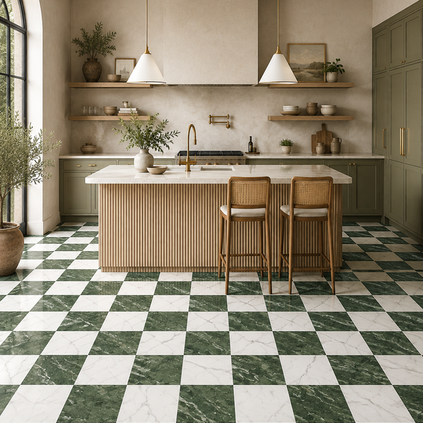 Renaissance Verde Chequerboard Mix Wall and Floor Tile