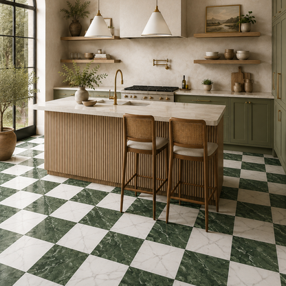 Renaissance Verde Chequerboard Mix Wall and Floor Tile