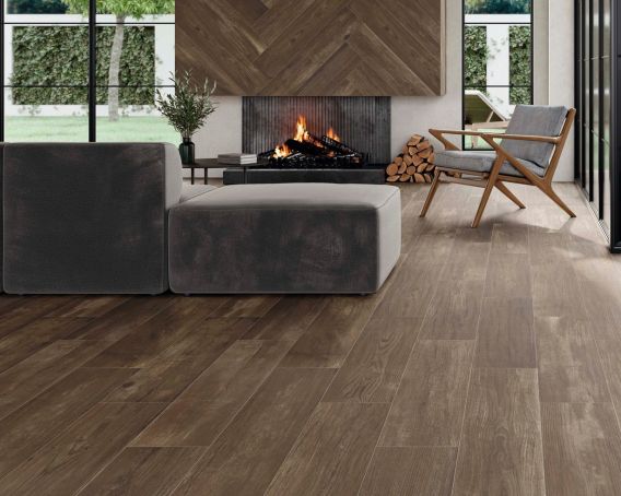 Olaf Dark Wood Effect Wall and Floor Tile - SAMPLE