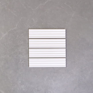 Orbit White Fluted Pointed Wall Tile – Tiles360