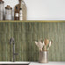 Reeded Gloss Green Wall Tile – Textured Ceramic Backsplash | Tiles360