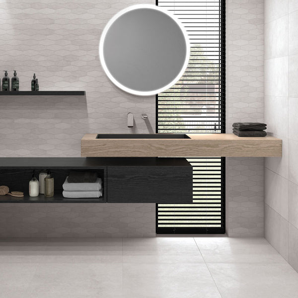 Broadway Pale Grey Stone Effect Wall Tile