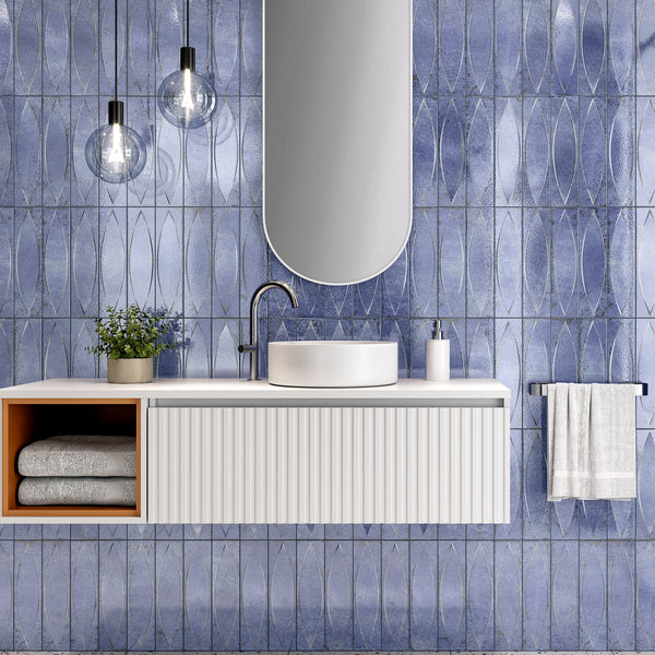 Contact Blue Porcelain 3D Wall Tile