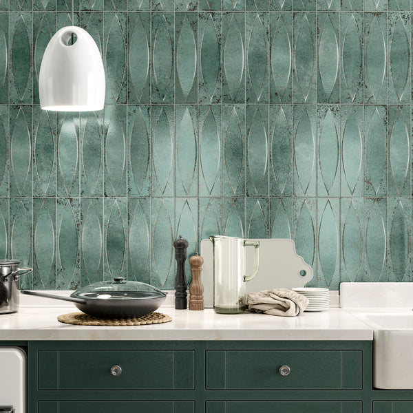 Contact Green Porcelain 3D Wall Tile