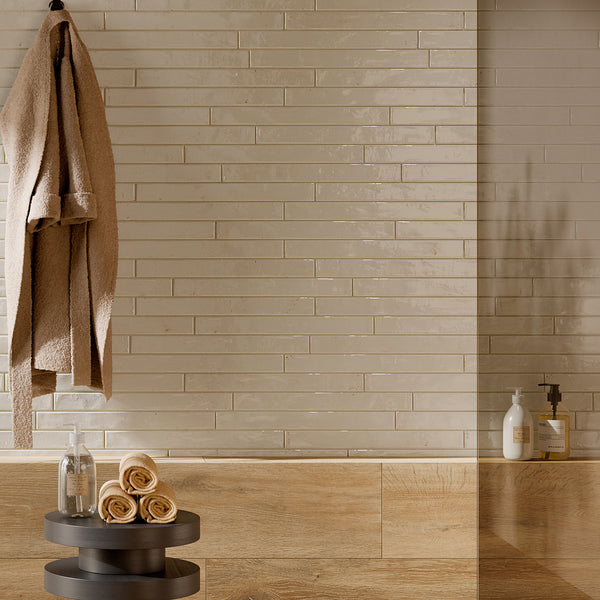 Palette Ivory Slim Brick Wall Tile