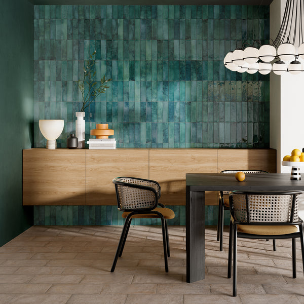 Arizona Sea Green Slim Brick Wall Tile