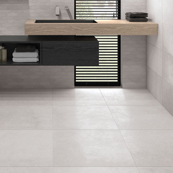 Broadway Pale Grey Stone Effect Floor Tile