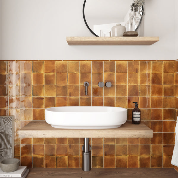 Vietnam Orange Square Wall Tile