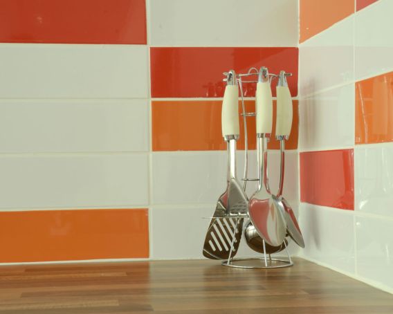 Sonic Orange Gloss Wall Tile - SAMPLE