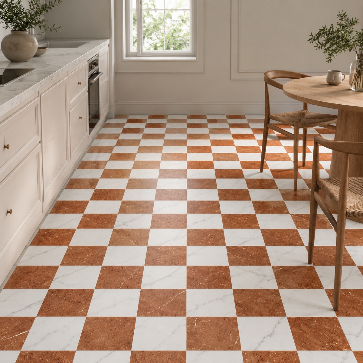 Renaissance Terracotta Chequerboard Mix Wall and Floor Tile
