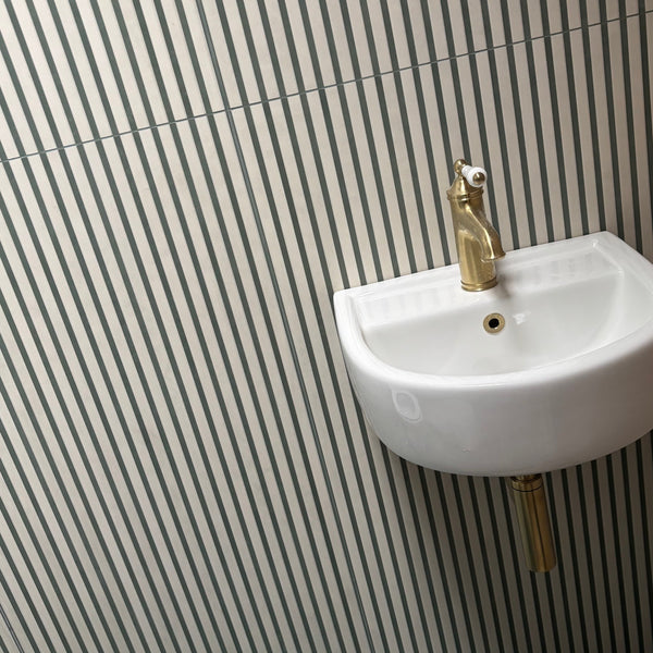 Labyrinth Grey and Green Stripe Wall Tiles