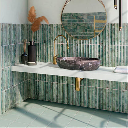 Atelier Wave Emerald Wall Tile