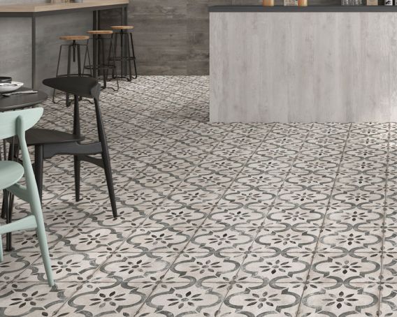 York Grey Victorian Floor Tile - SAMPLE