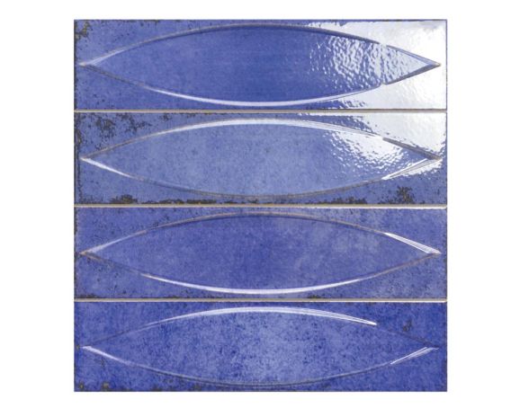 Blue 3D Elongated Oval Design Wall Tile - Contact Range |Tiles360