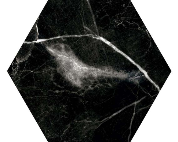 Black Hexagon Wall and Floor Tile - Lucca Range |Tiles360