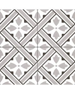 Grey Victorian Style Patterned Floor Tile - Albert Range | Tiles360