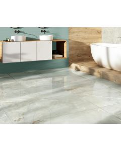 Light Green Onyx Marble Effect 600x600mm Porcelain Floor Tile - Bliss Range | Tilles360