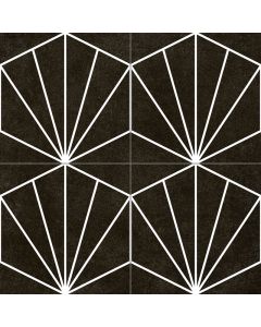 Geometric Patterned Floor in Black - Consort Range |Tiles360