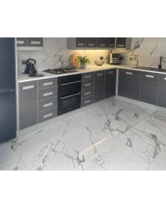 White Marble Effect Porcelain Floor and Wall Tile | Tiles360