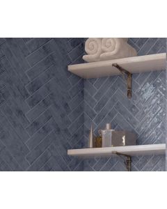 Blue Gloss Brick-Shaped Wall Tiles - Plush Range | Tiles360