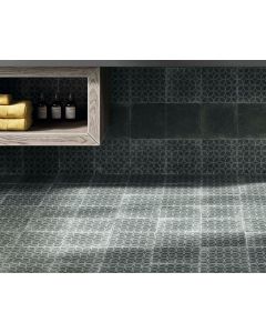 Grey retro Patterned Square Tile - Design 3 Portobello Range | Tiles360